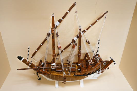 مجسم بوم تراثي من الساج البورمي والفيبر 100 سم | بوم سهيل