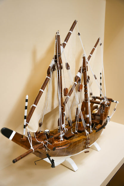 مجسم بوم تراثي من الساج البورمي والفيبر 100 سم | بوم سهيل