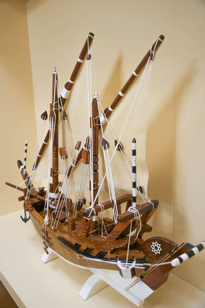 مجسم بوم تراثي من الساج البورمي والفيبر 100 سم | بوم سهيل